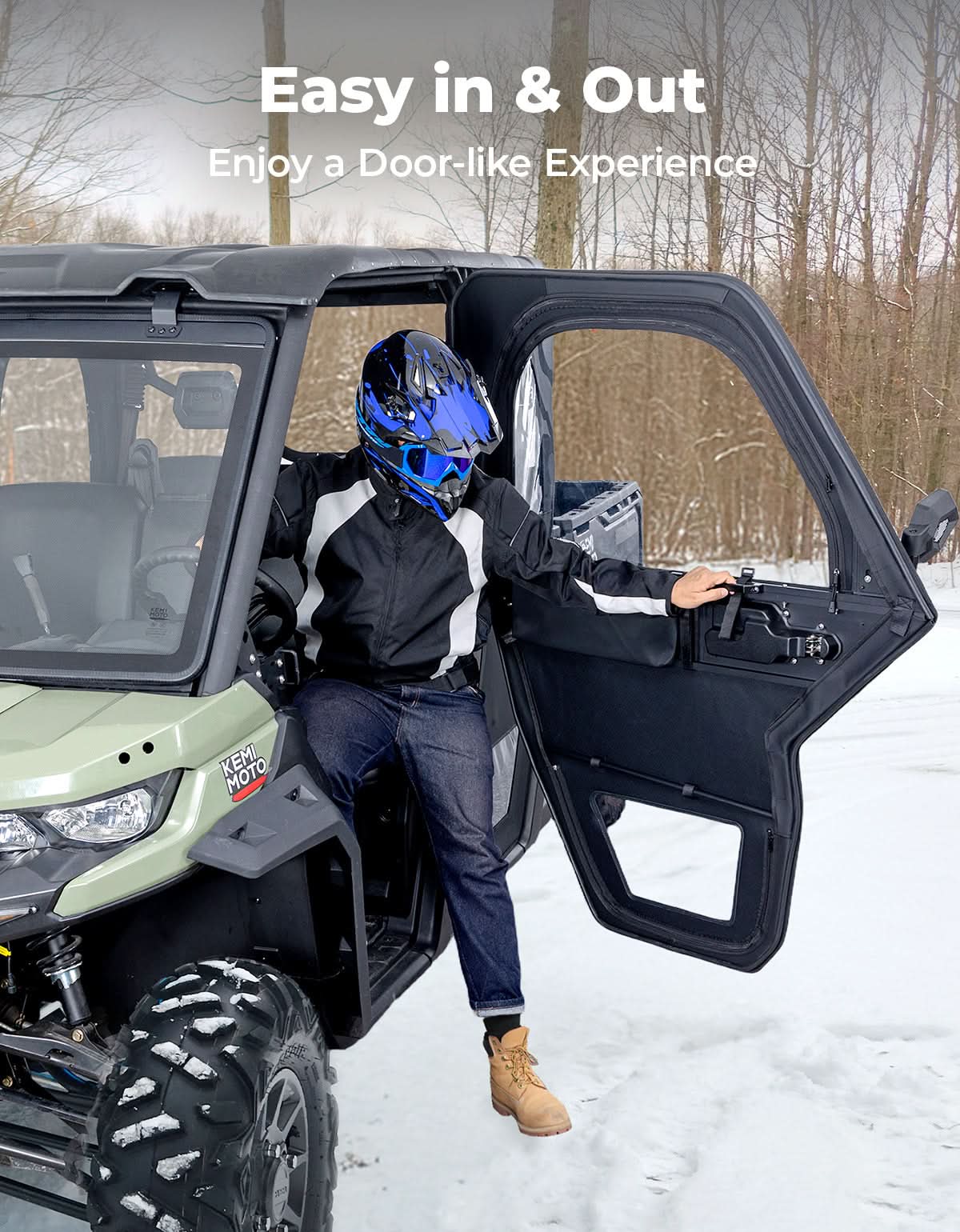 UTV Framed Doors for Can-Am Defender Max HD 7/8/9/10 â€?Full Enclosure Kit, 2022â€?024 - Kemimoto