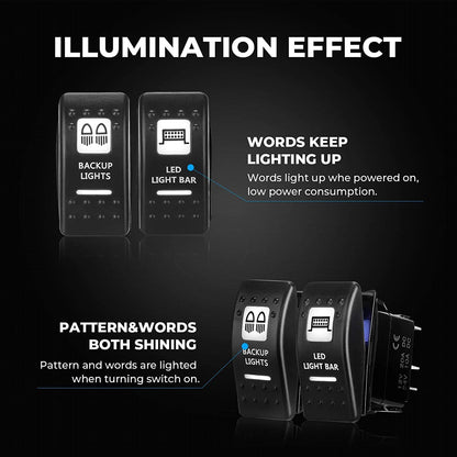 2PCS Whip Light w/RF, APP Control & Flag mount & 12V Switch On-off - Kemimoto