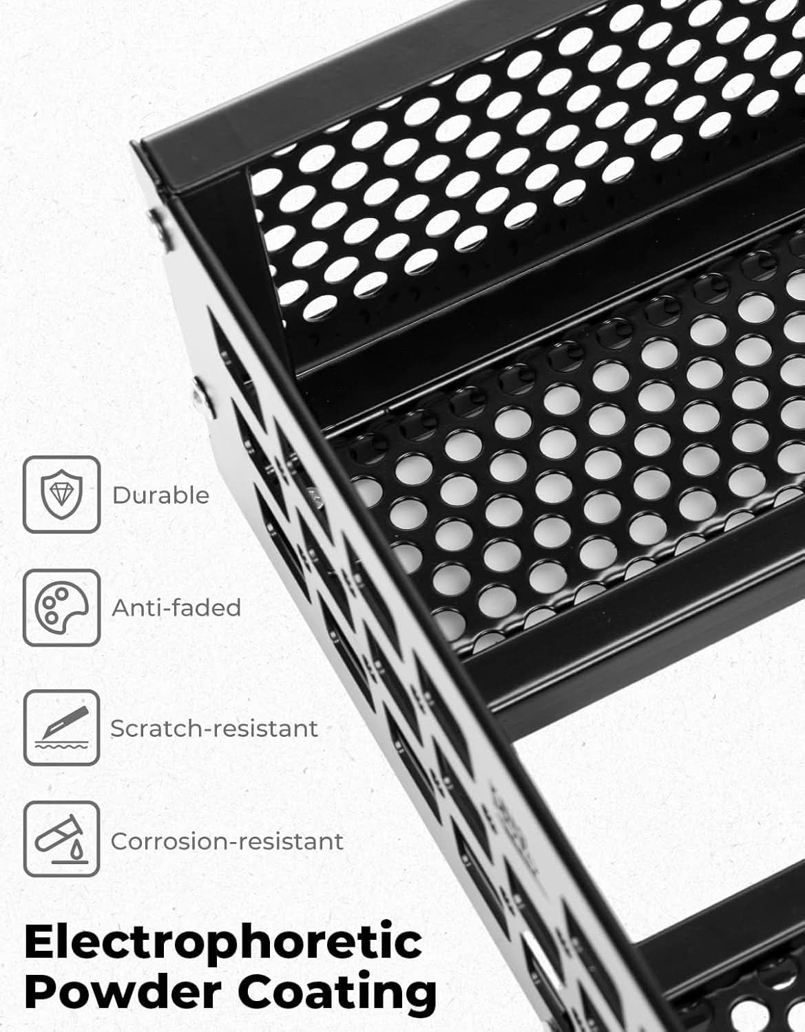 ATV Front Cargo Basket with Steel Mesh Surface for Kawasaki, Universal for Golf Cart Tractor - Kemimoto