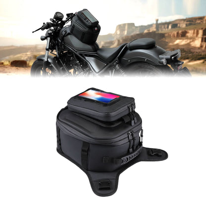 Motorcycle Tank Bag 13-16L Waterproof Hard Shell with Phone Holder - Kemimoto