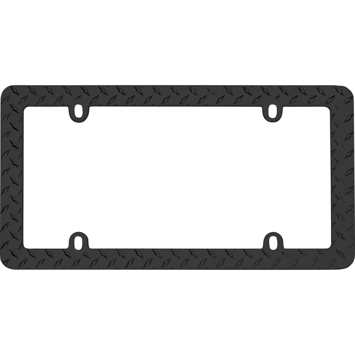 Diamond Plate License Plate Frame, Matte Black