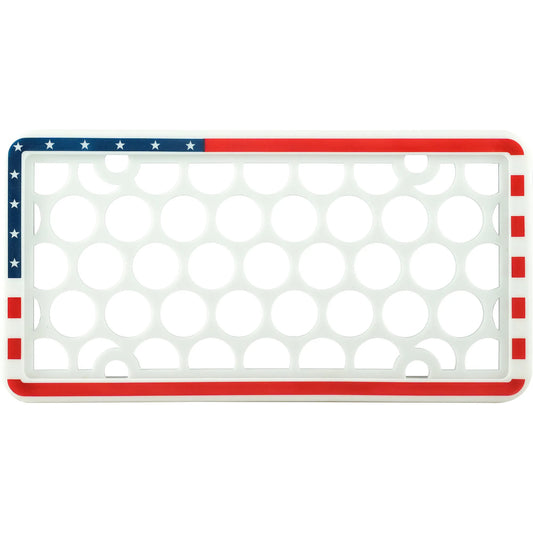 Silicone USA Flag License Plate Frame, White