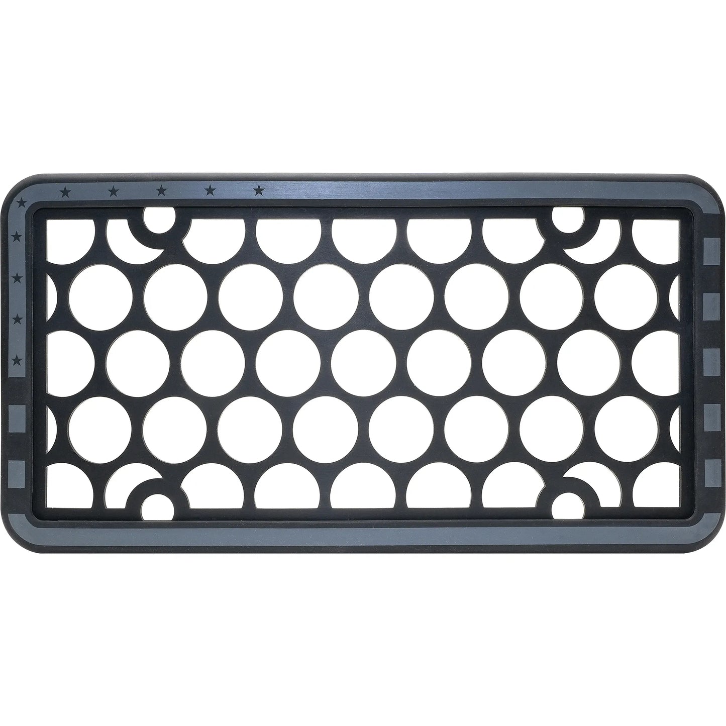 Silicone II Black and Gray Flag License Plate Frame