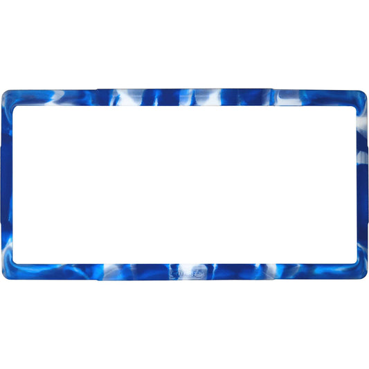 Silicone License Plate Frame, Blue/White