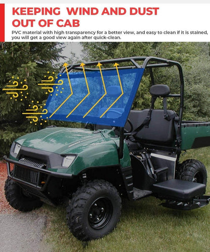 Kawasaki Mule2500/3000 & Polaris Ranger Front Mule Instant Windshield - KEMIMOTO