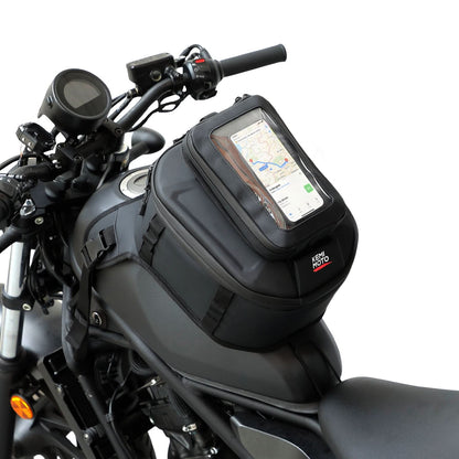 Motorcycle Tank Bag 13-16L Waterproof Hard Shell with Phone Holder - Kemimoto