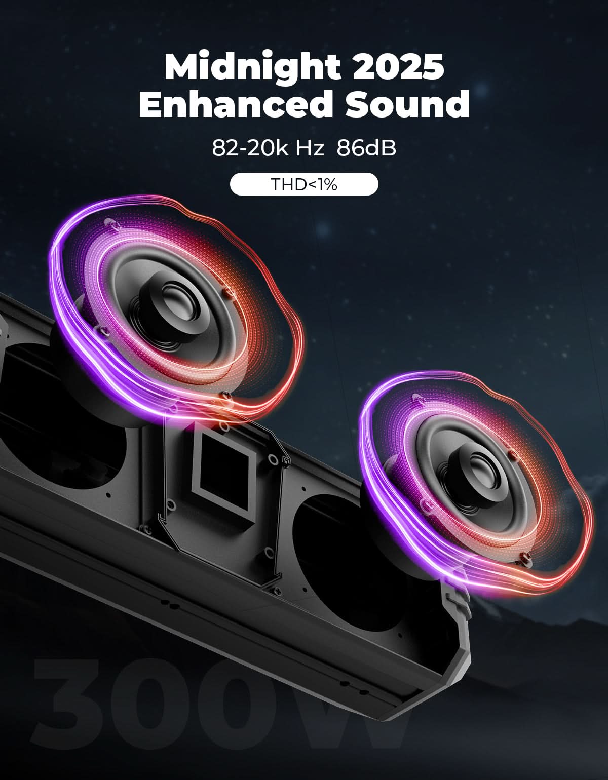 Midnight 40 16" Bluetooth Sound Bar â€?025 Compact RGB UTV Speaker for Golf Cart, ATV, Polaris RZR - Kemimoto