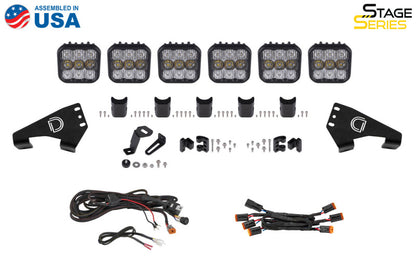 Diode Dynamics 20-Present Polaris RZR SS5 Sport CrossLink Roof - White Combo Lightbar Kit