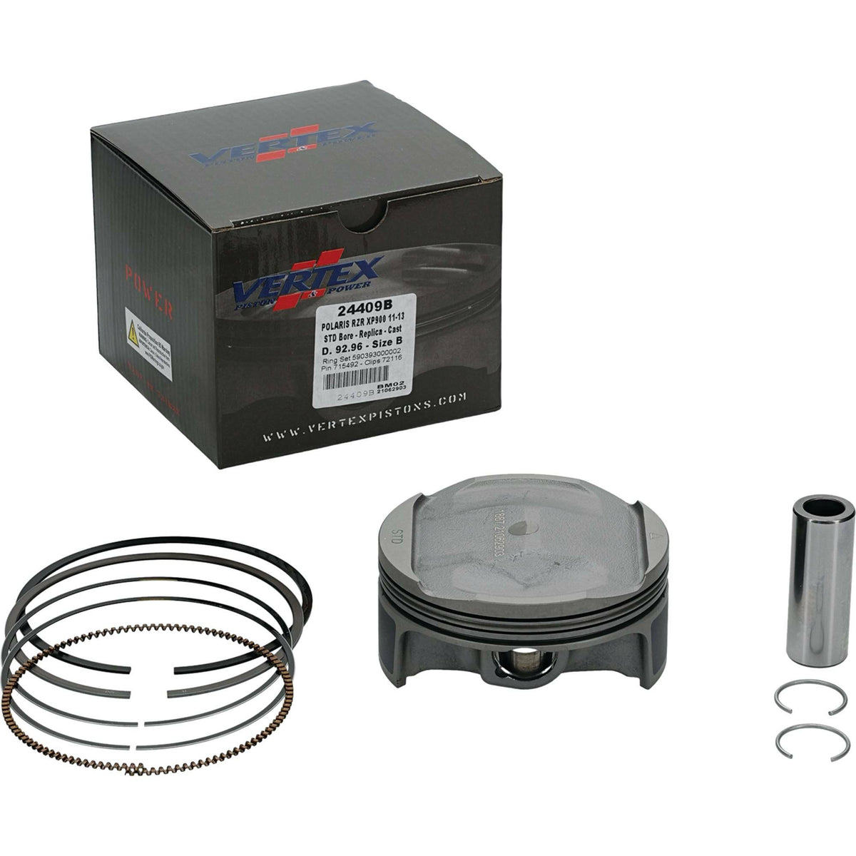 Vertex Piston Kit Cast 92.95/STD 10.6:1 Polaris