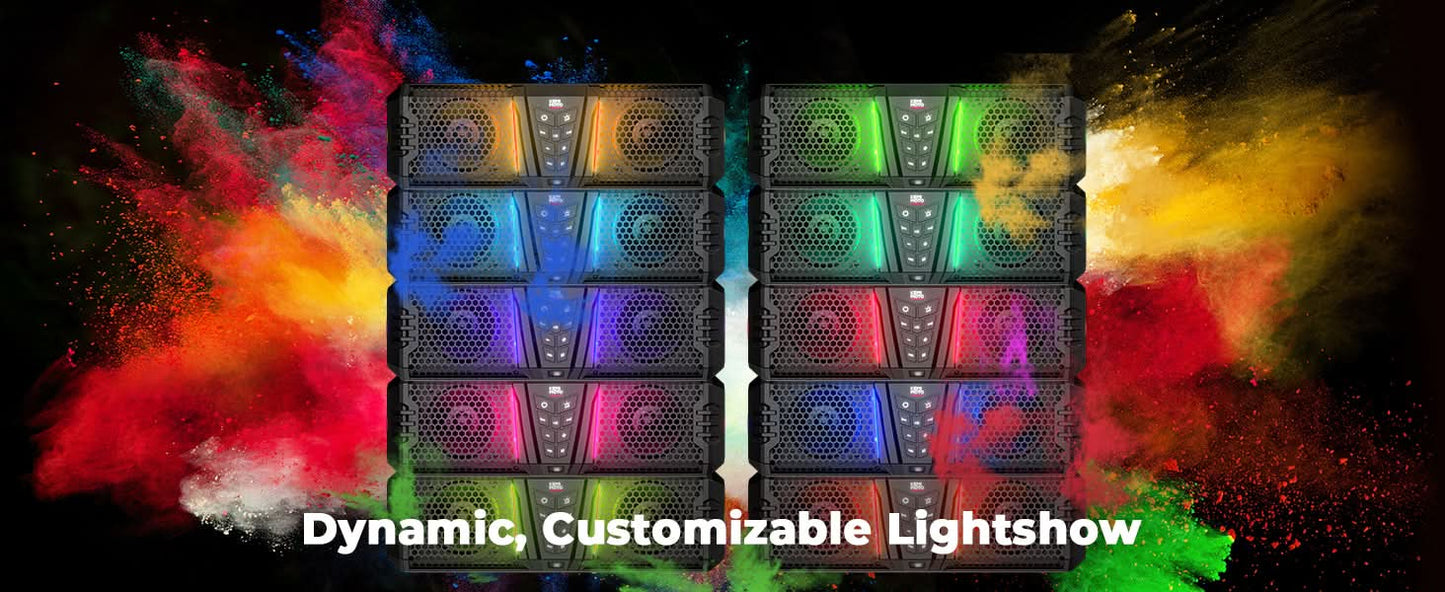 Midnight 40 16" Bluetooth Sound Bar â€?026 Compact RGB UTV Speaker for Golf Cart, ATV, Polaris RZR