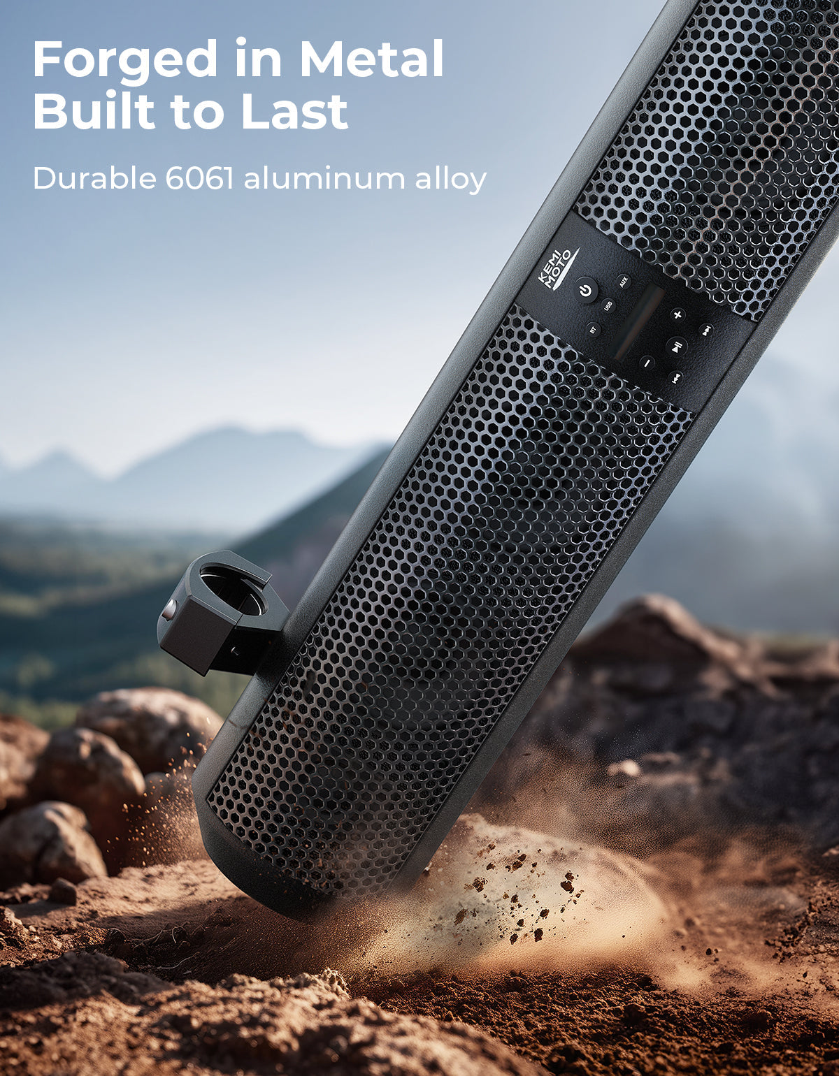 6 Speaker UTV Bluetooth Sound Bar for Can Am Maverick X3/ RZR w/ 1.56"-2.25" Roll Bar - Kemimoto