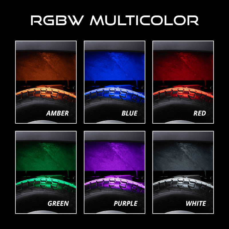 Diode Dynamics Stage Series SXS Rock Light Installer Kit - RGBW M8 w/Controller (4-pack)