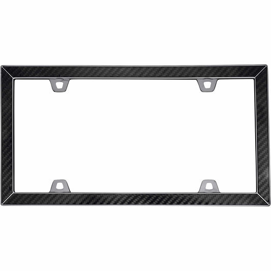 Carbon Fiber License Plate Frame, Carbon Fiber/Black Chrome