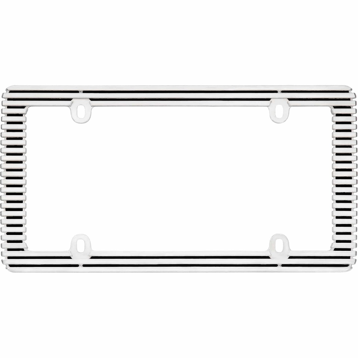 Billet License Plate Frame, Chrome/Black
