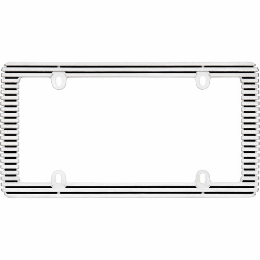 Billet License Plate Frame, Chrome/Black