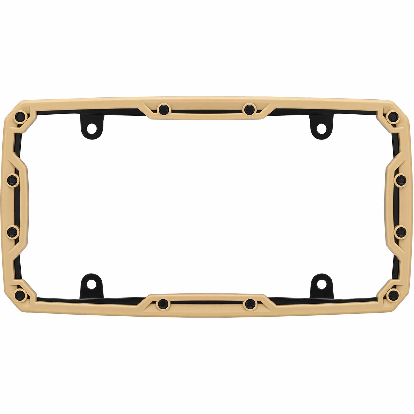 Beadlock License Plate Frame, Matte Tan/Black