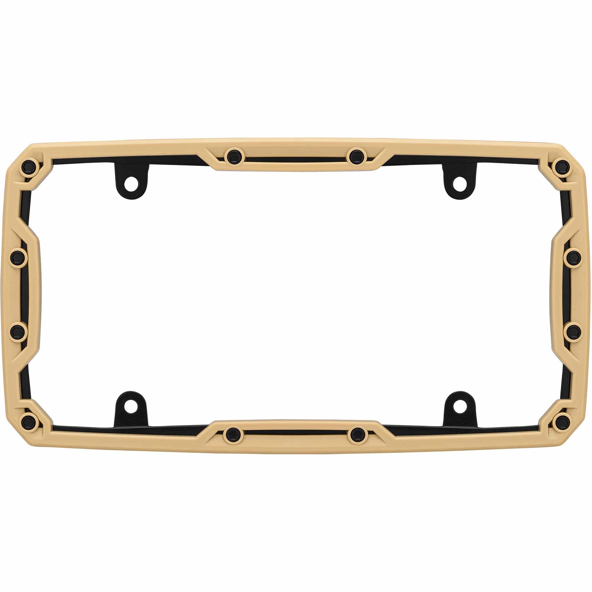 Beadlock License Plate Frame, Matte Tan/Black