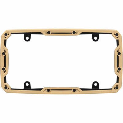Beadlock License Plate Frame, Matte Tan/Black