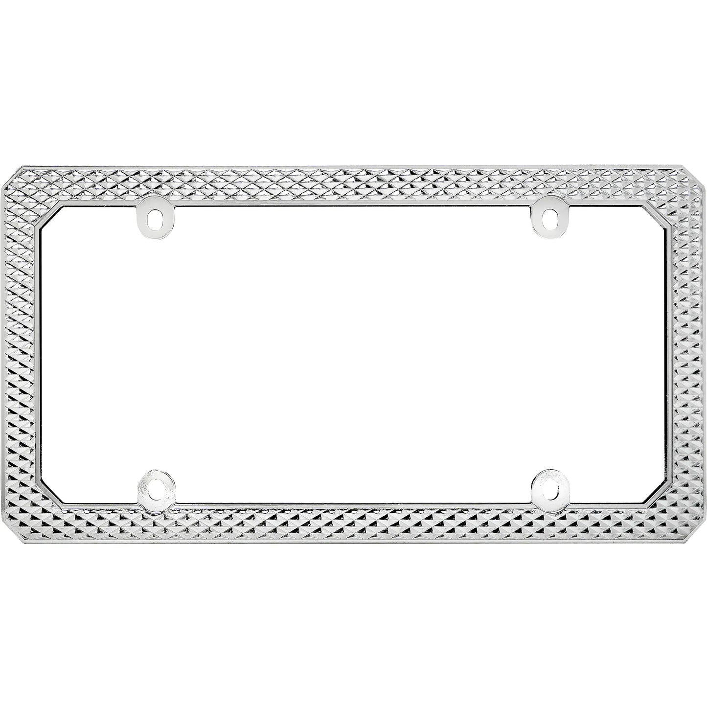 Knurled License Plate Frame, Chrome