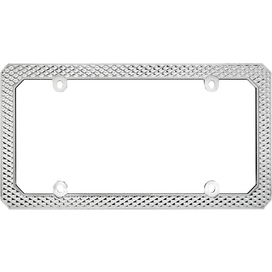Knurled License Plate Frame, Chrome