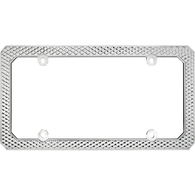 Knurled License Plate Frame, Chrome