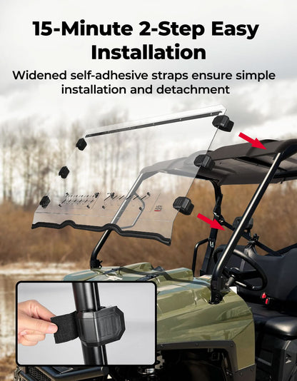 Front Vented Windshield for Polaris Ranger 800/XP 800/Crew (Not Fit Midsize) - Kemimoto