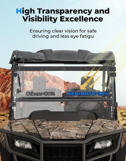 UTV Flip Up Windshield for Pioneer 700/700-4 2014-2025 - Kemimoto