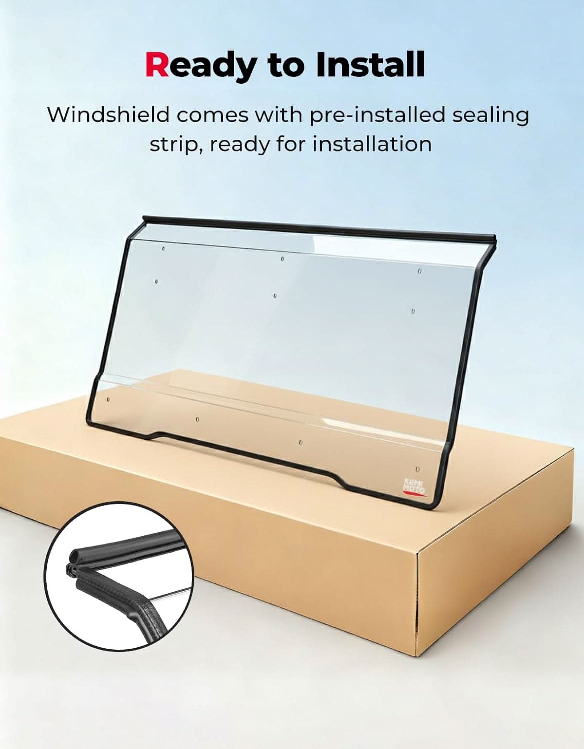 UTV Rear Windshield For Kawasaki Mule Pro - Kemimoto