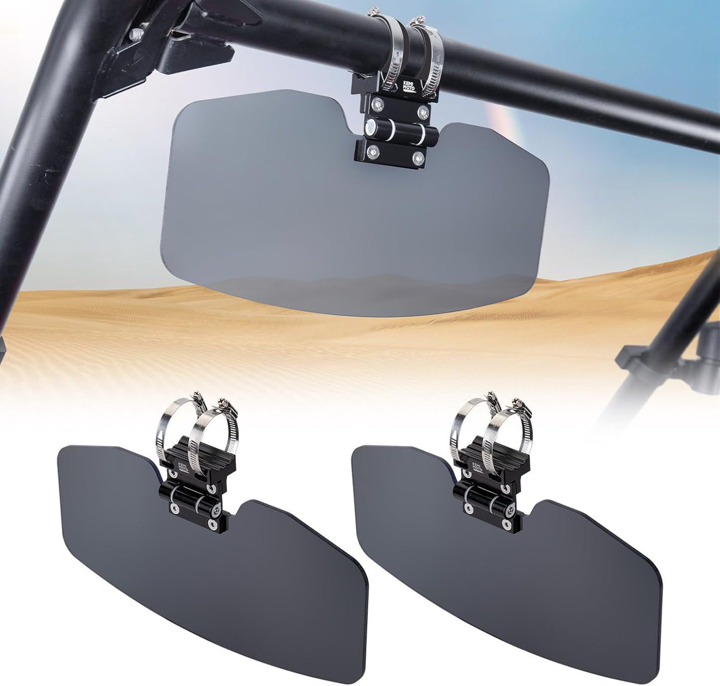UTV Sun Visor Fit 1.5-2 in Roll Bars UTV Side X Side with Windshield