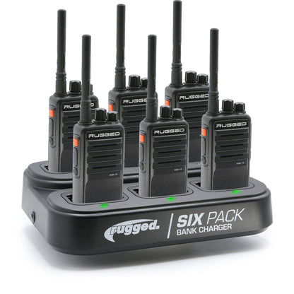6 PACK - Choose Your Business Band Two Way Handheld Radio - RDH-16 - UHF Black