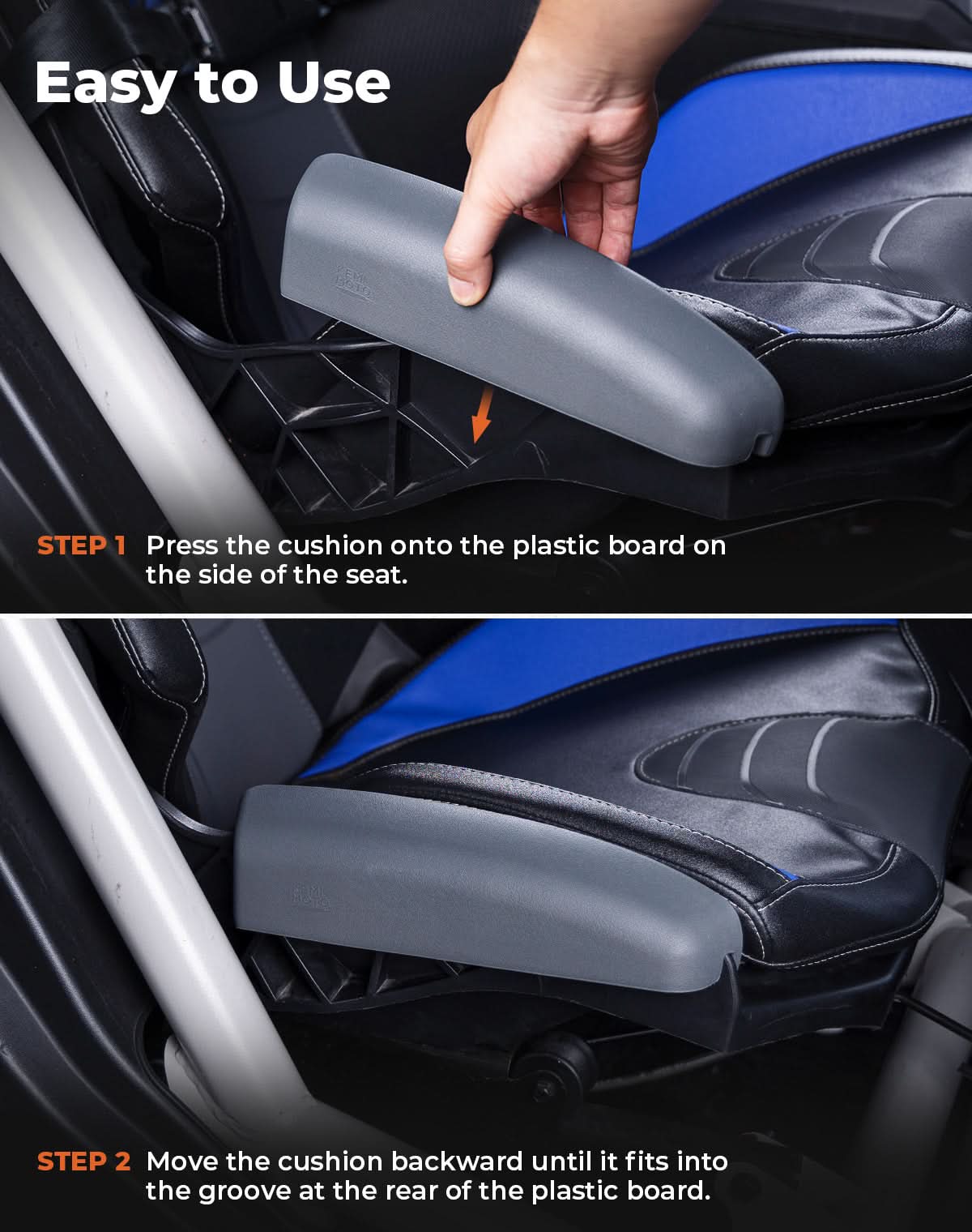 UTV Seat Side Cushions â€?Fits 2017â€?025 Can-Am Maverick X3 MAX & Maverick R, PU Foam Thigh Suppor - Kemimoto