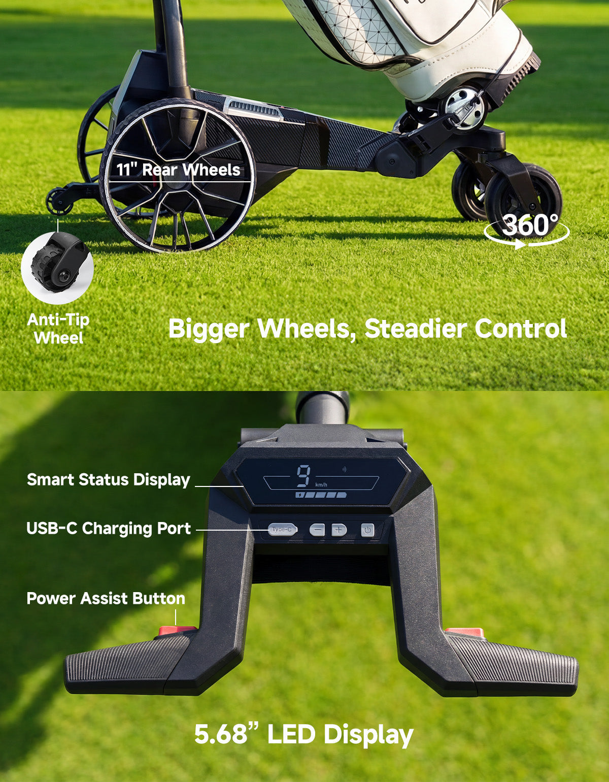 Kemimoto electric golf caddy with remote