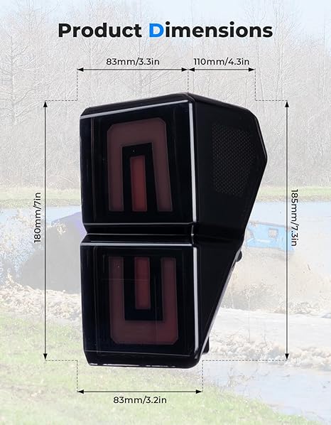 Upgraded Tail Lights for Polaris Ranger 1000 XP/Crew 2018-2024