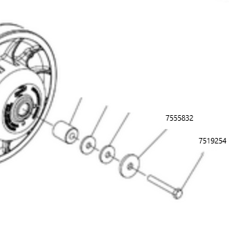Rpm Rzr Turbo R, Pro Xp, Xpt Titanium Secondary Bolt & Washer 7556219 / 7521306: Hex Flange M8 X 1.25 X 50