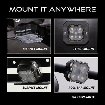 Diode Dynamics Stage Series SXS Rock Light Installer Kit - RGBW M8 w/Controller (4-pack)