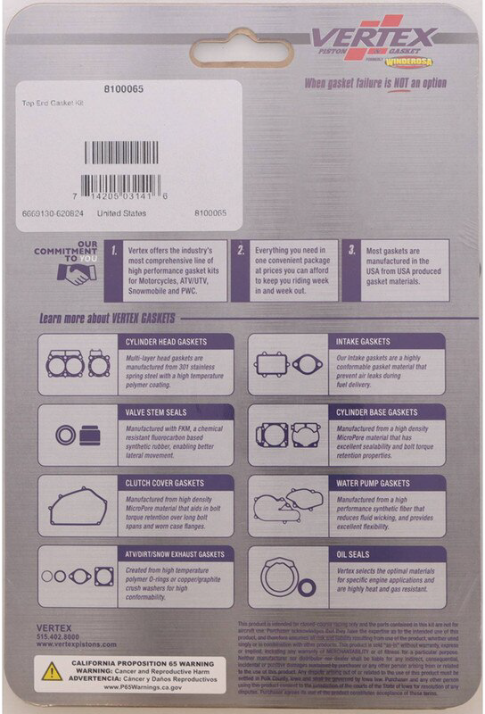 Vertex Top End Gasket Kit Polaris