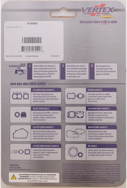 Vertex Top End Gasket Kit Polaris