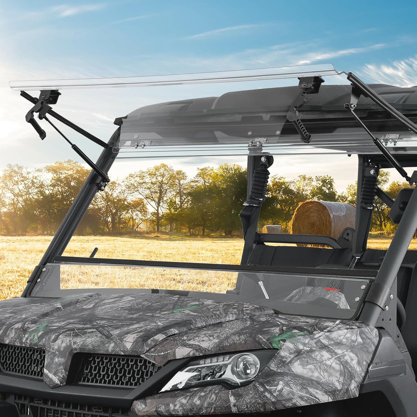 Upgraded Flip Front Windshield For CFMOTO Uforce 1000|1000 XL - Kemimoto