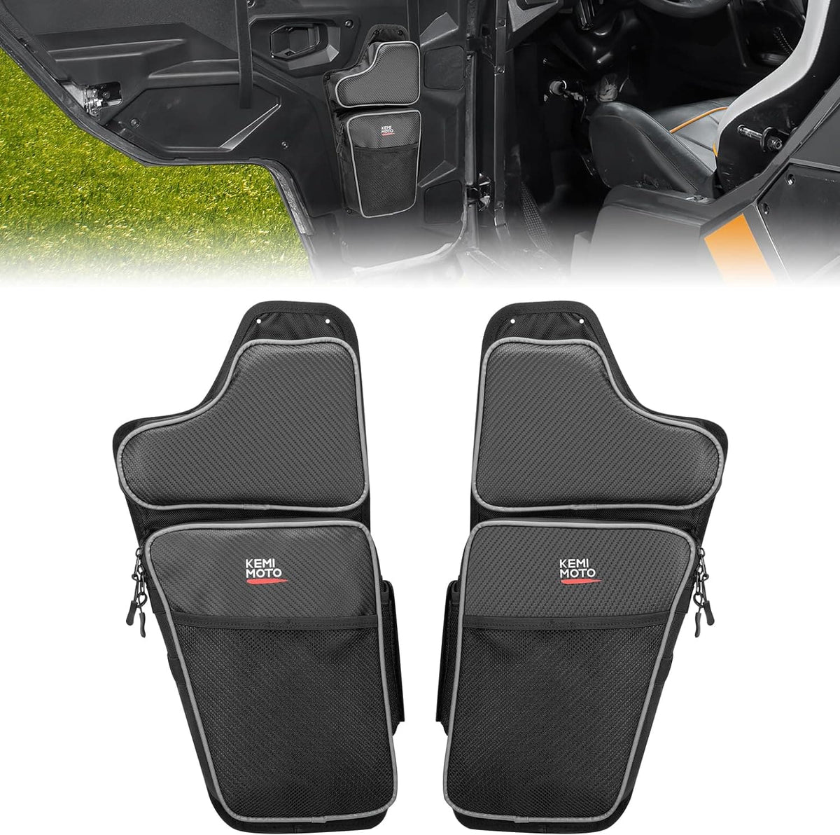 Front Lower Door Bags with Knee for Polaris General 1000/4 2016-2025, 2PCS