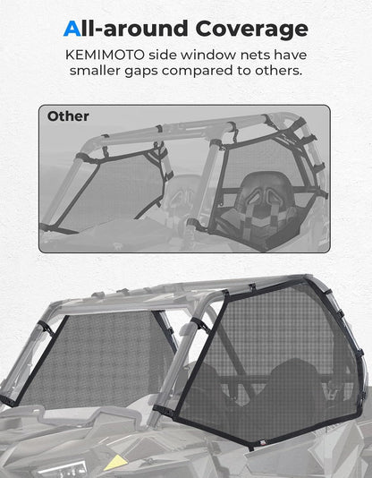 Mesh Shield Protective Door Net for 2014-2023 Polaris RZR XP 1000 - Kemimoto