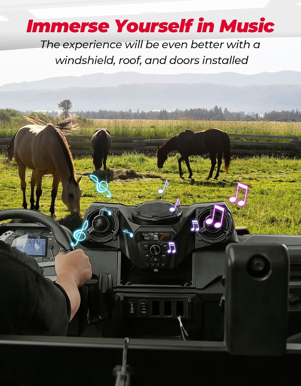 UTV 3-Speaker Audio Kit For Ranger 1000|1000 XP 1000|XP Crew - Kemimoto