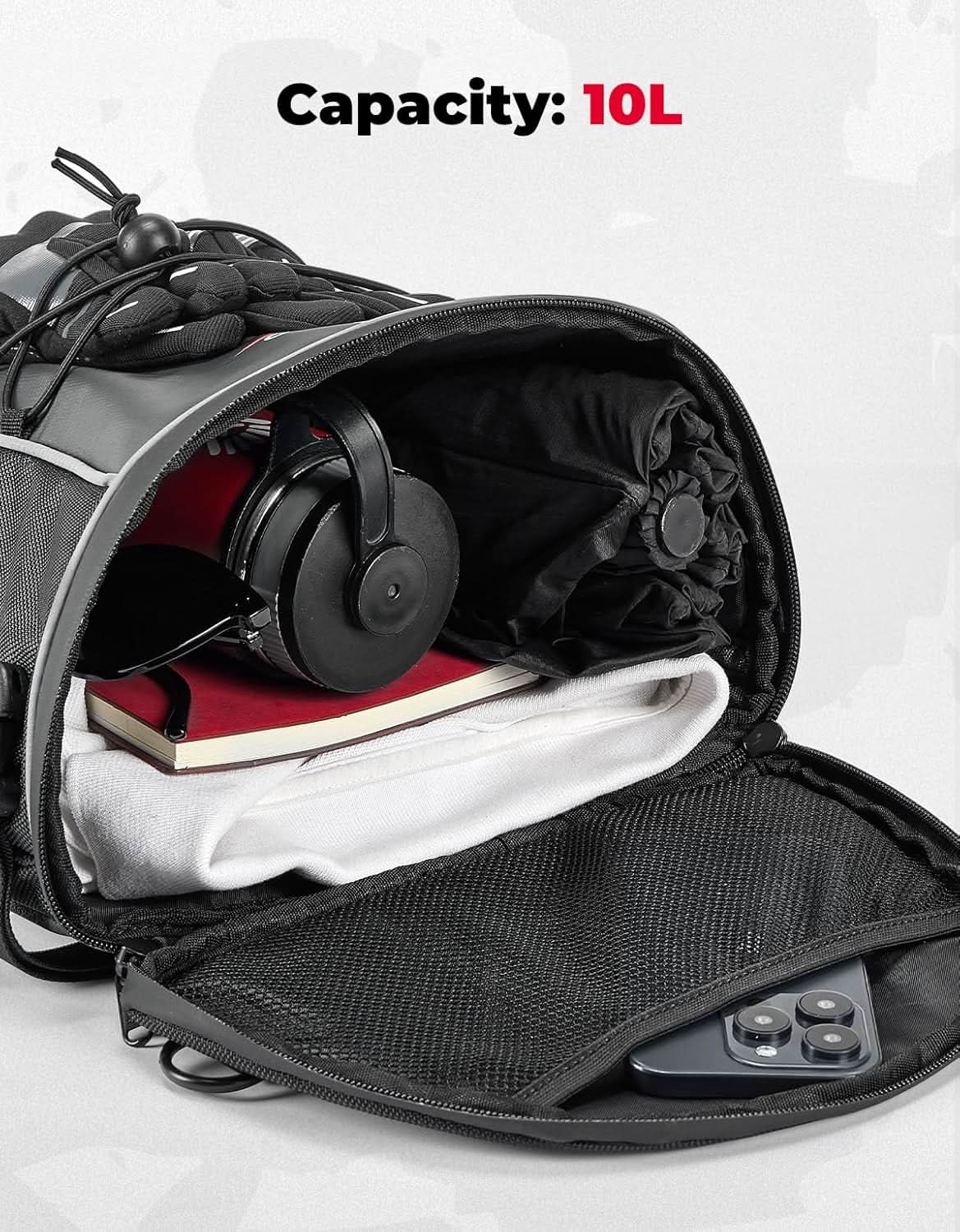 10L Motorcycle Tail Bag Silver - Kemimoto