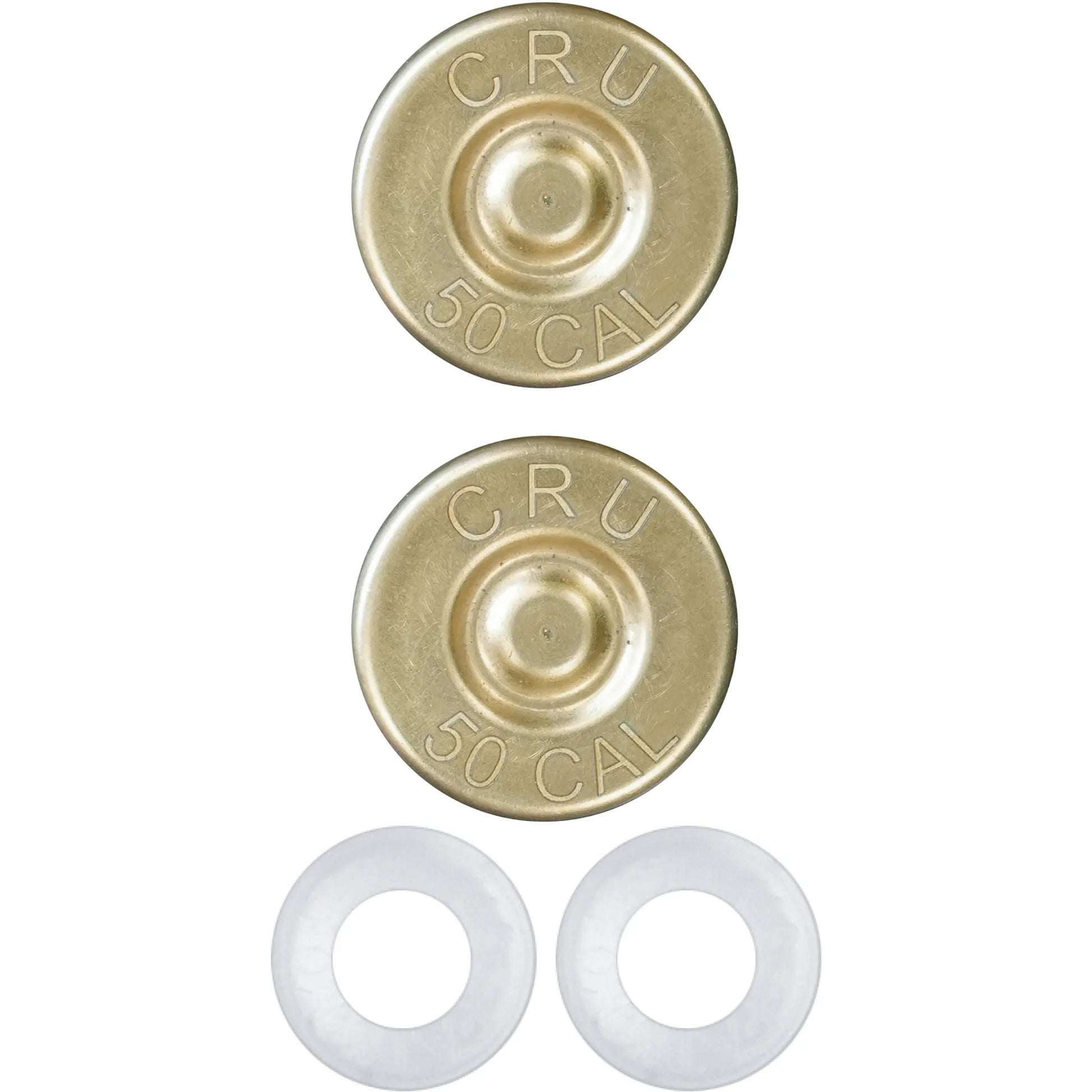 50 CAL License Plate Fastener Caps, Brass