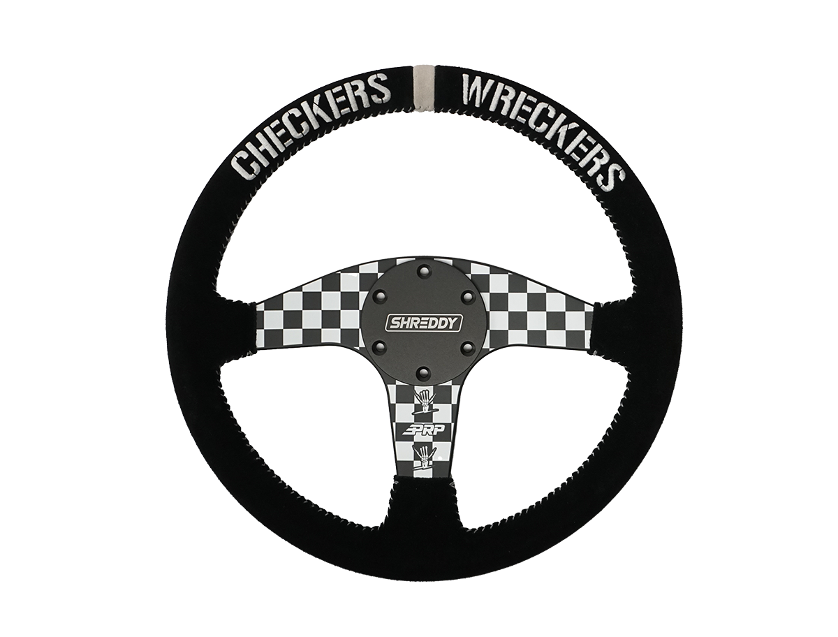 PRP X Shreddy Checkered Steering Wheel, Flat