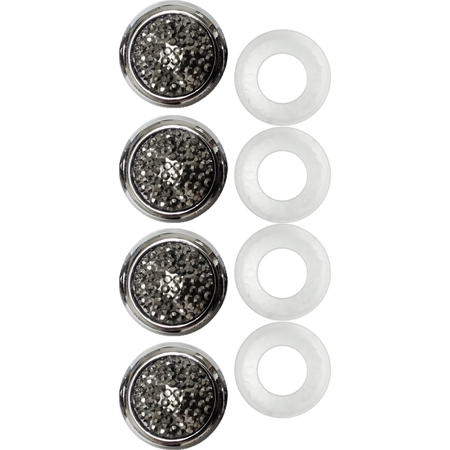 Smoke Pavé License Plate Fastener Caps