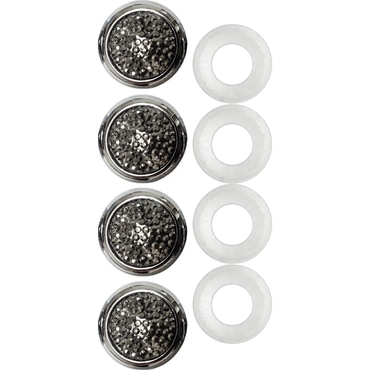 Smoke Pavé License Plate Fastener Caps