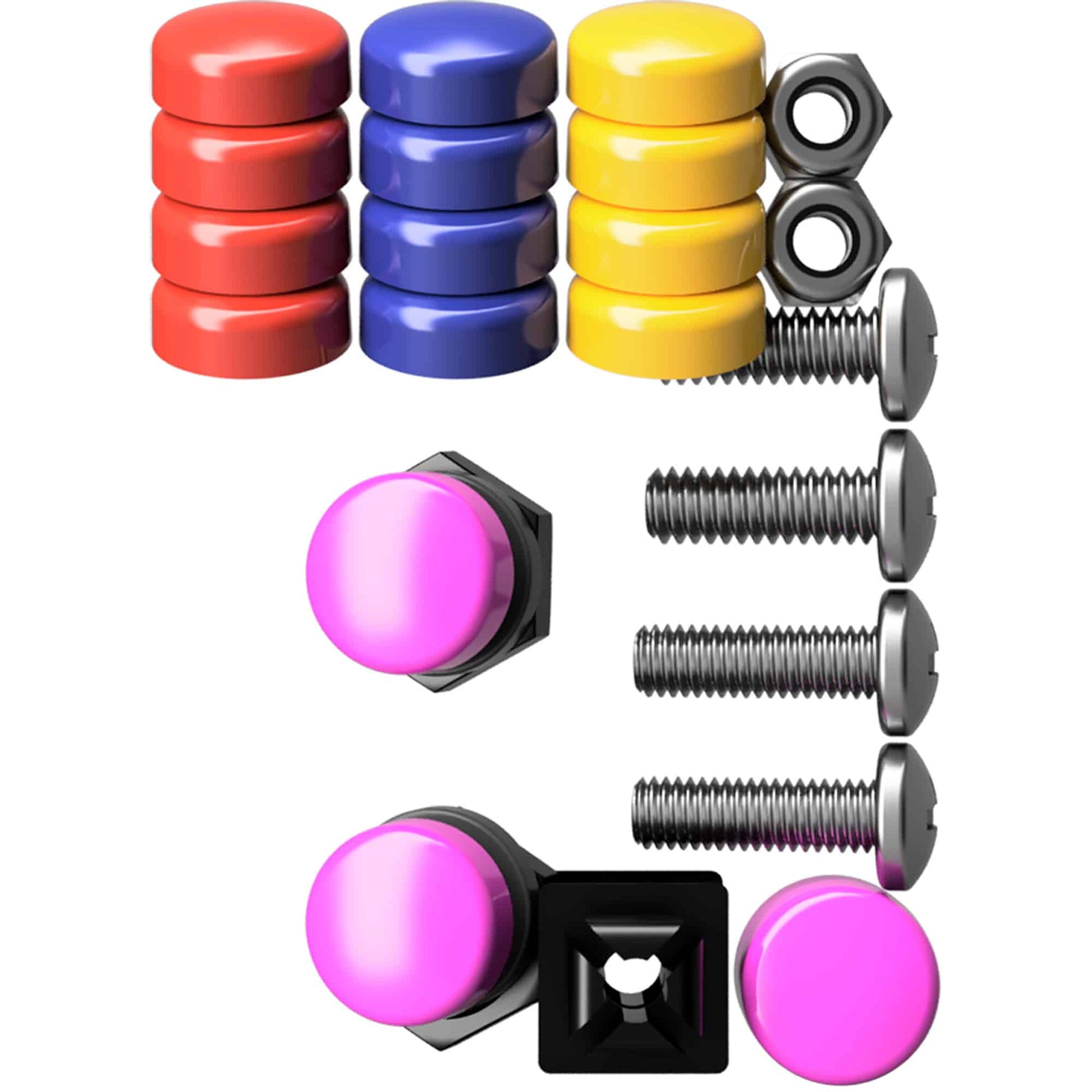 Color License Plate Fastener Caps, Mounting Kit