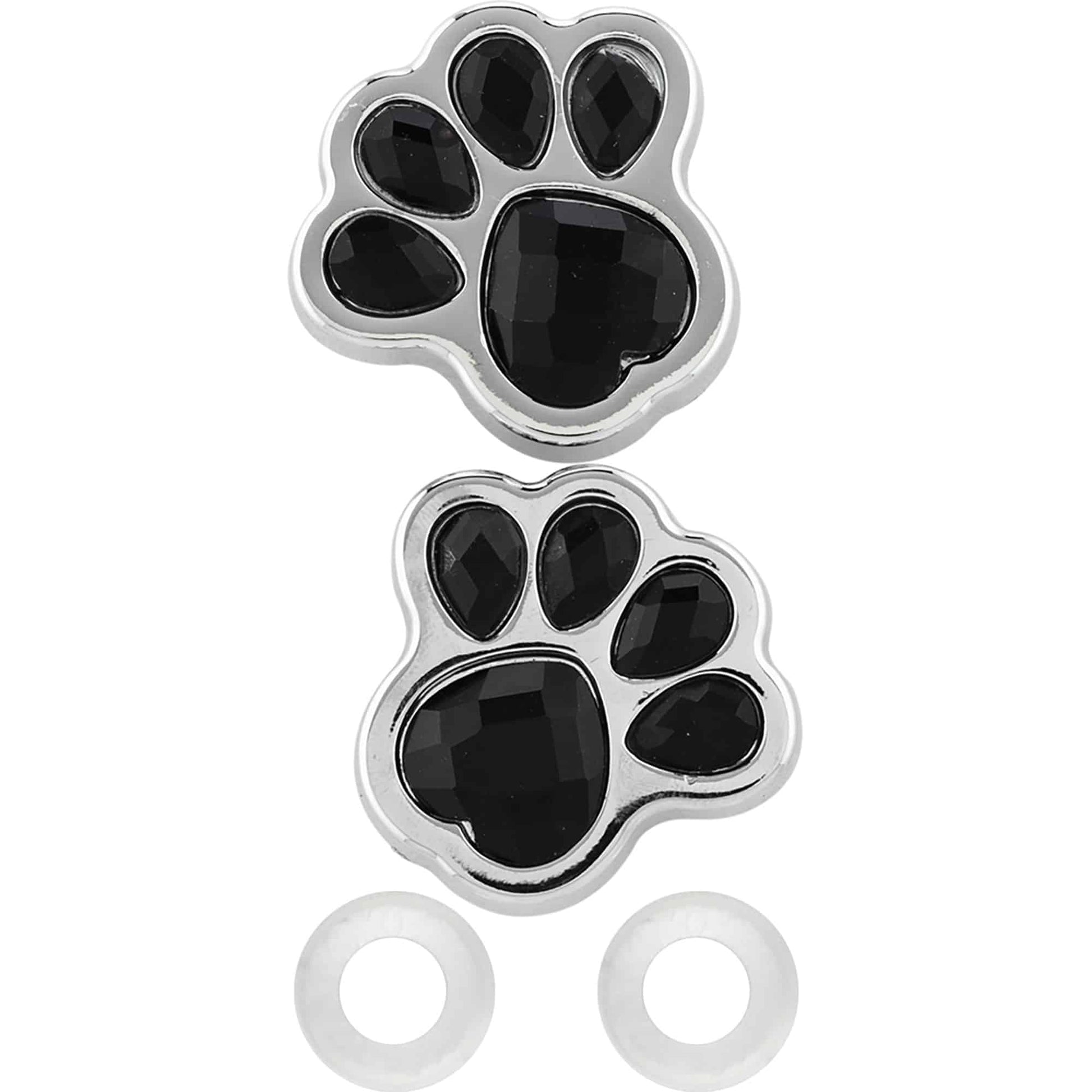 Paw Print License Plate Fastener Caps