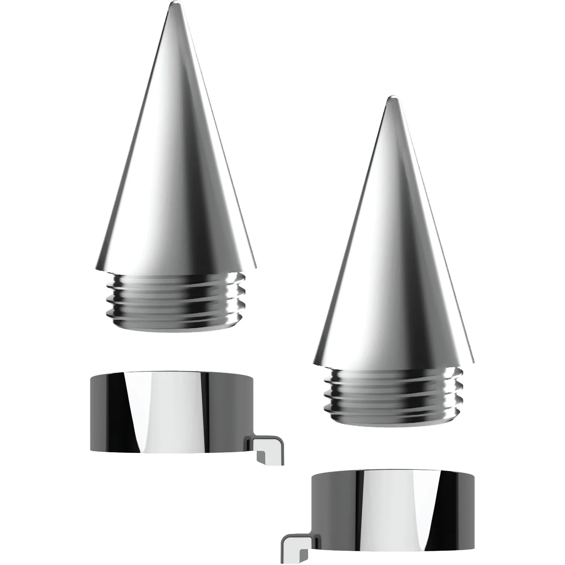 Spike License Plate Fastener Caps, Chrome