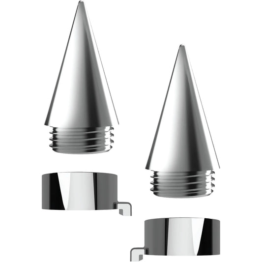 Spike License Plate Fastener Caps, Chrome